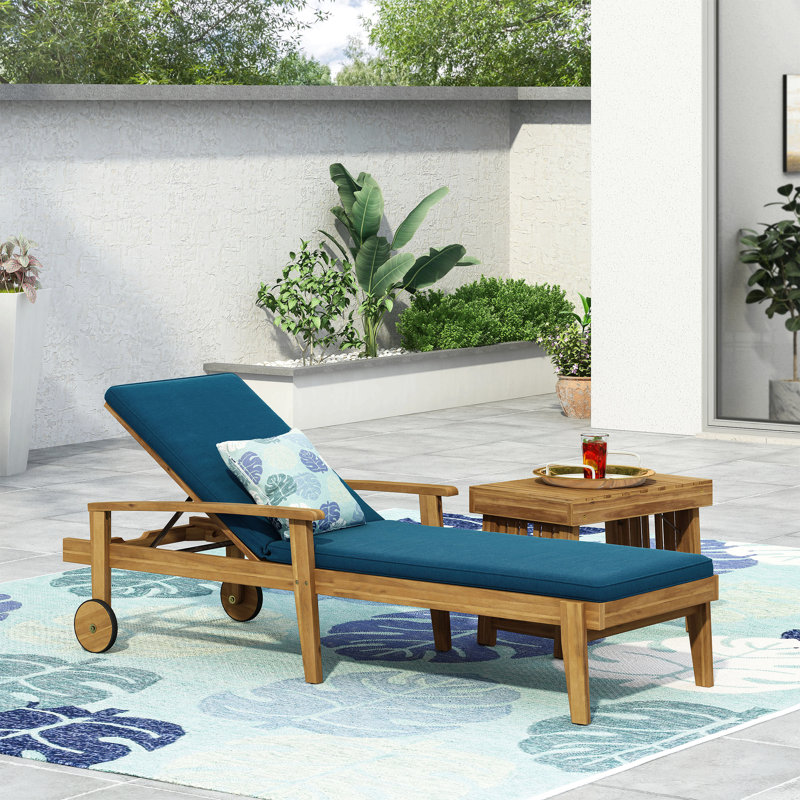 JASON BEACH CHAISE LOUNGE DECK CHAIR CUSION, Blue