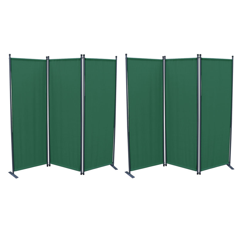 Guerra 170 cm H Steel Folding Room Divider, 3, Green
