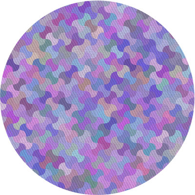Tapis bleu/rose à motifs