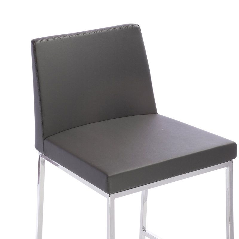 Upholstered Counter Stool with Metal Frame
