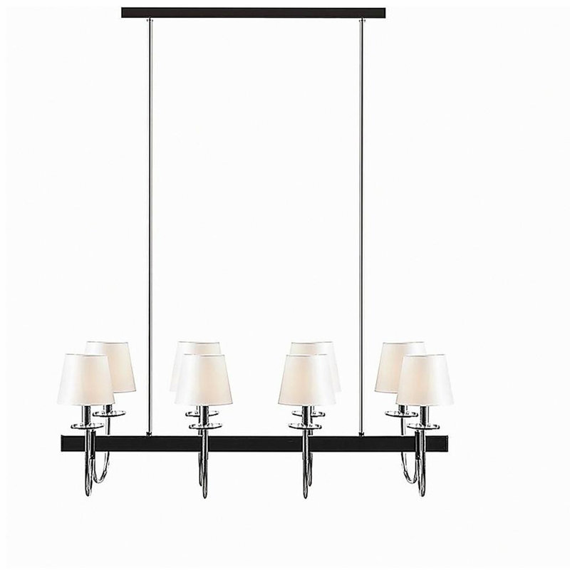 Luminaire suspendu traditionnel à 8 têtes avec abat-jour cylindrique