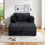 “black Upholstered Armchair With Storage – Stylish Guest Seating For Bedroom/living Room”-118034729