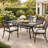 Burrowes Rectangular Metal Outdoor Dining Table With Umbrella Hole , 66.75'' in. W 37.38'' in. D