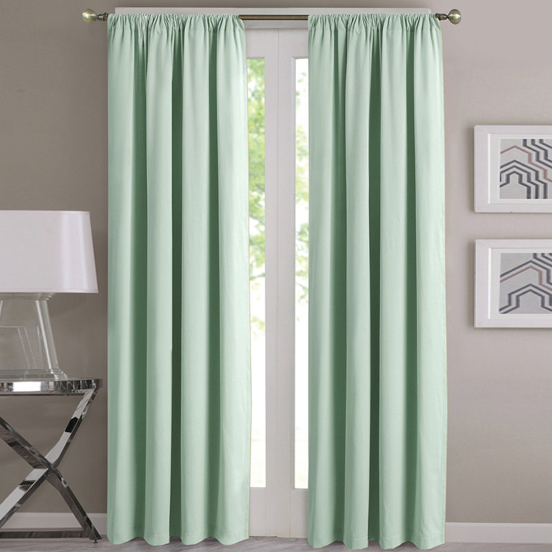 Aadhyareddy Room Darkening Curtain Single Panel, Mint
