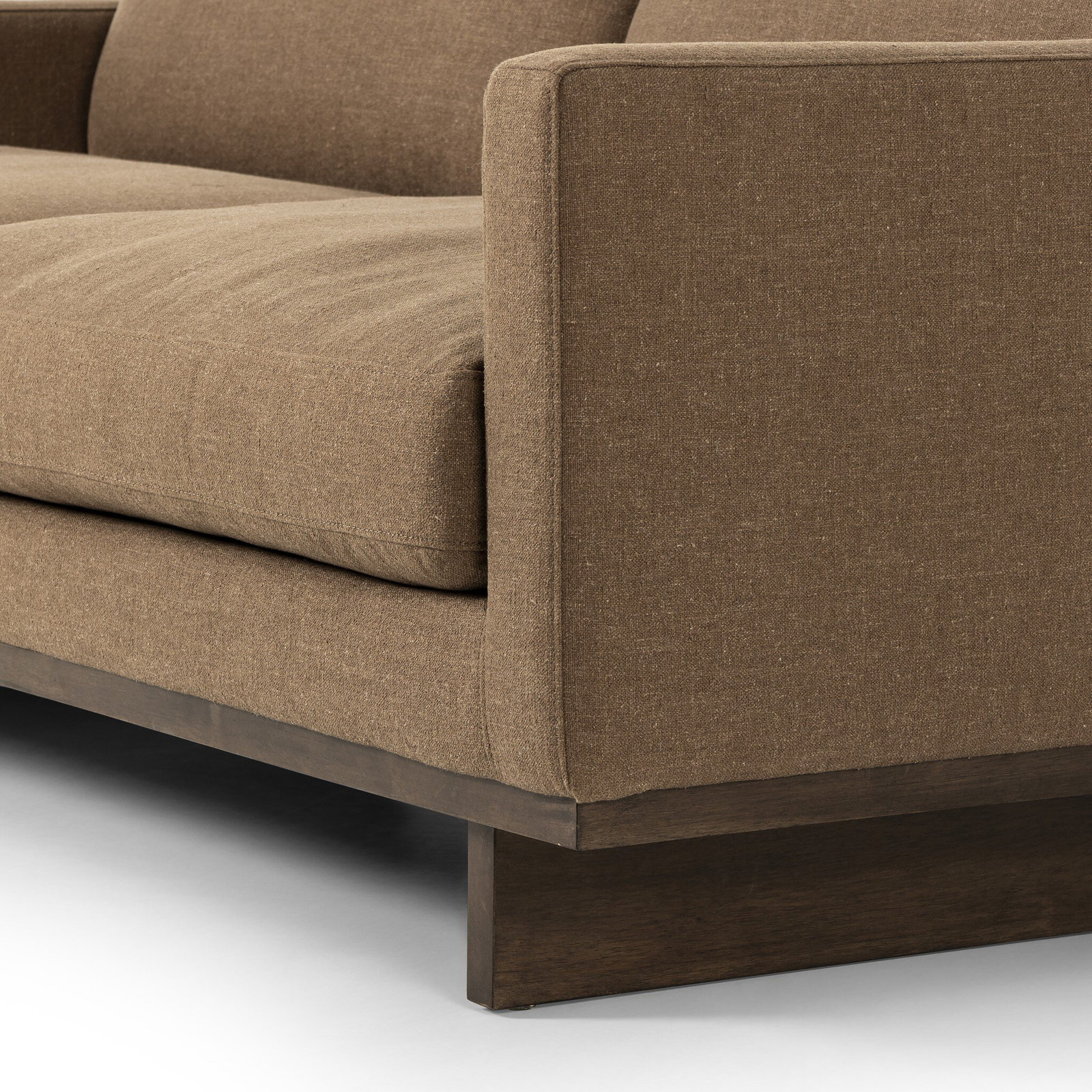Menades 84'' Upholstered Sofa, Antwerp Cafe, Terra Brown Parawood