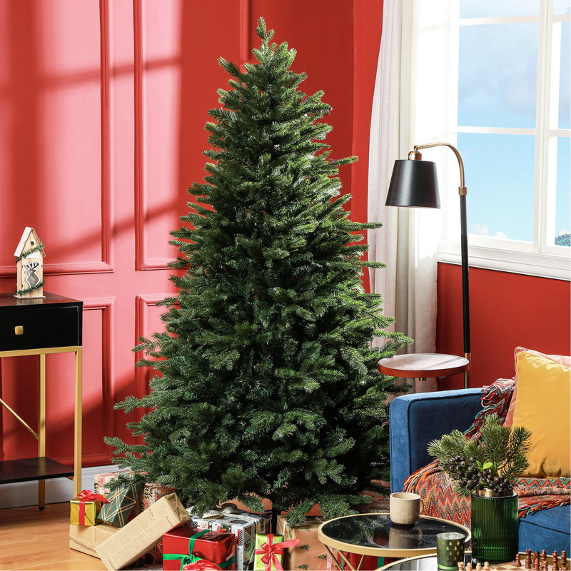Arbre de Noël 70,9 po, conception à charnières, ignifuge pour arbre de maison avec 1821 pointes, ignifuge, décor