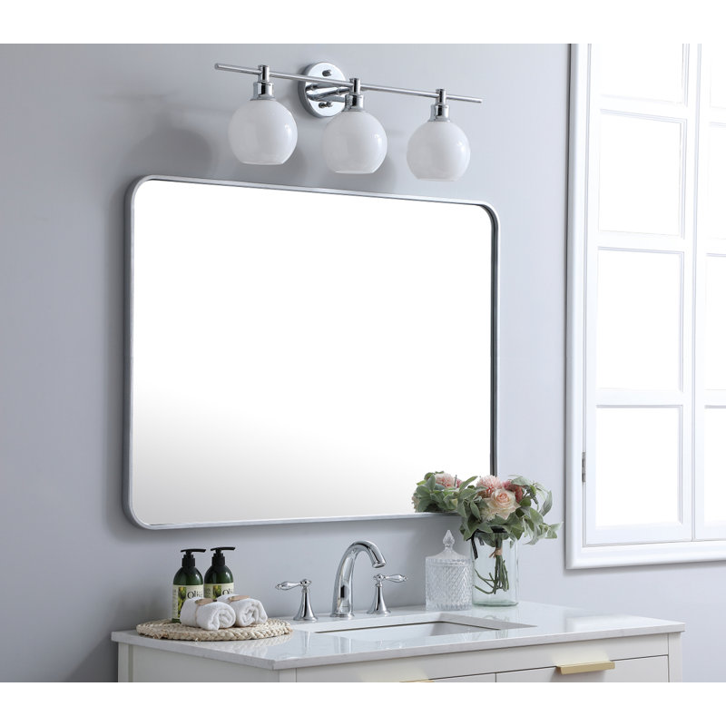 Miroir mural Sabine, Argent, H 40 po x l 30 po