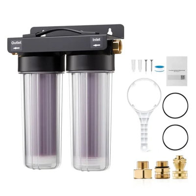 Système d'eau déionisée pour le lavage de voiture, système d'eau de lavage de voiture sans tache avec 2 x 0,5 L de résine changeante, filtre à eau déionisé sans taches pour les voitures, les véhicules récréatifs, les motos, les fenêtres