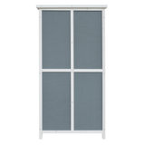 54" Two - Tone Storage Shed in Grey & White - Sloped Roof, 5 Customizable Compartments, Ideal for Outdoor Storage
