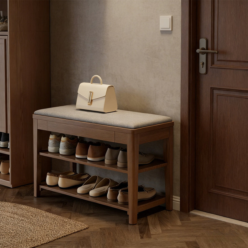 Premium Wooden Shoe Cabinet For Home, 21.3” H x 31.5” W x 13.6” D