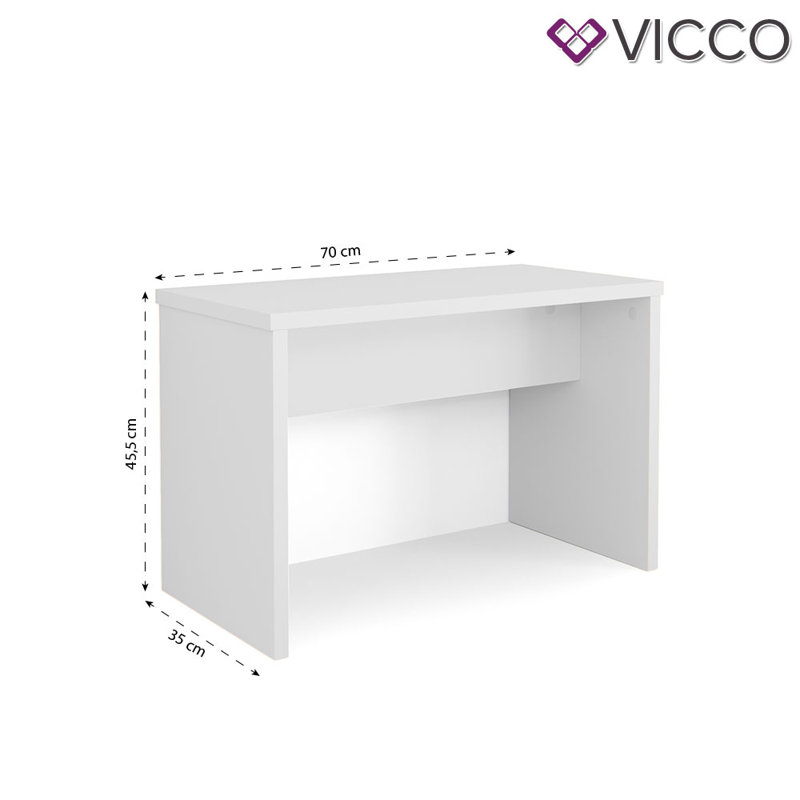 Russellville Dressing Table with Mirror, Weiß