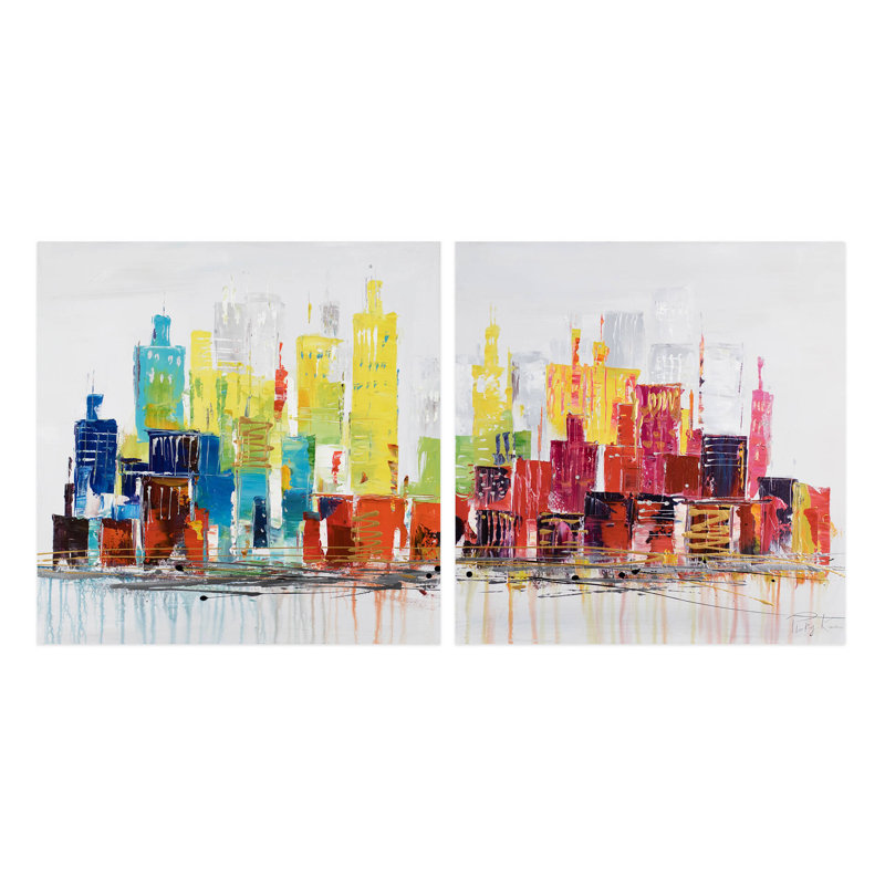 Acrylic Painting City Of Lights