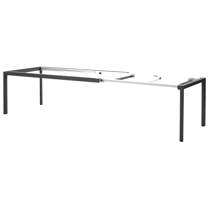 Drop Rectangular Metal Extendable Outdoor Dining Table , 78.8'' in. W 39.4'' in. D, Lava Gray, Gray
