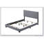 Grand lit en tissu gris clair Leandros