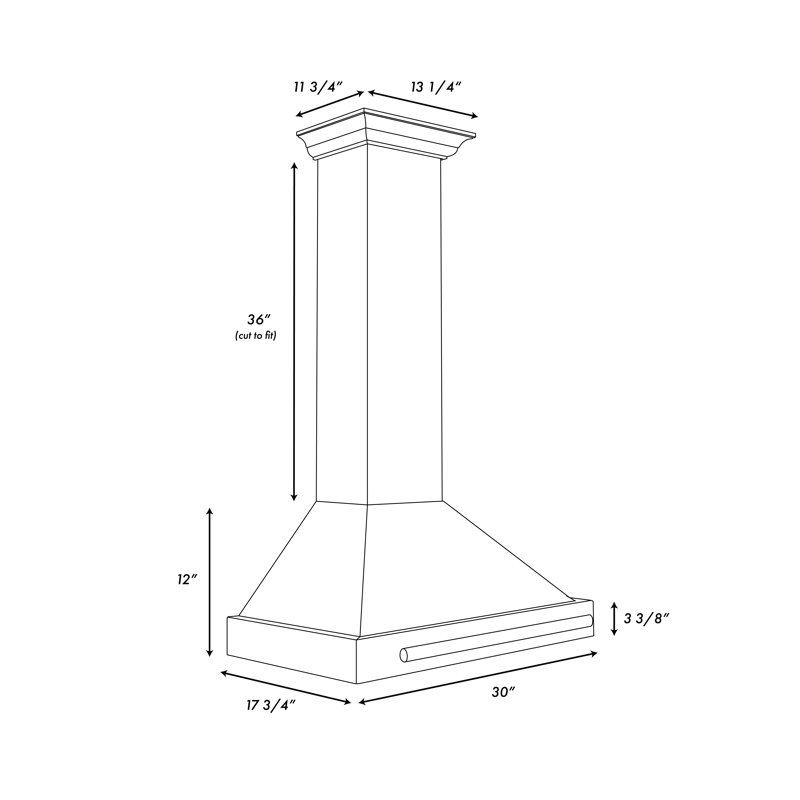 ZLINE 30 in. Convertible Stainless Steel Range Hood with Copper Shell and Handle (KB4STX-C-30)