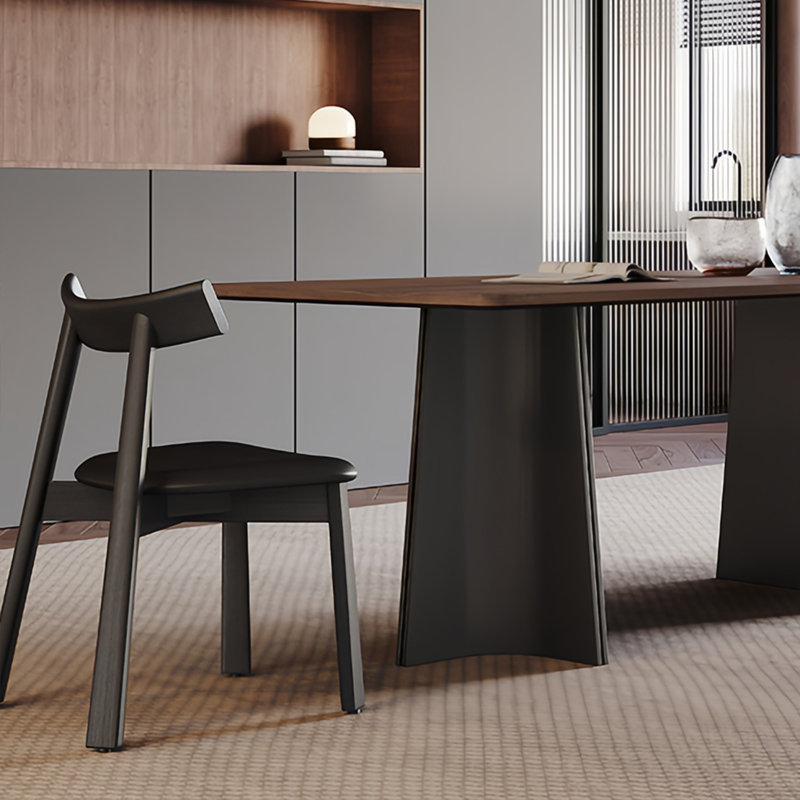 Simple classic dining table and chair, 29.5"H x 70.8"L x 35.4"W