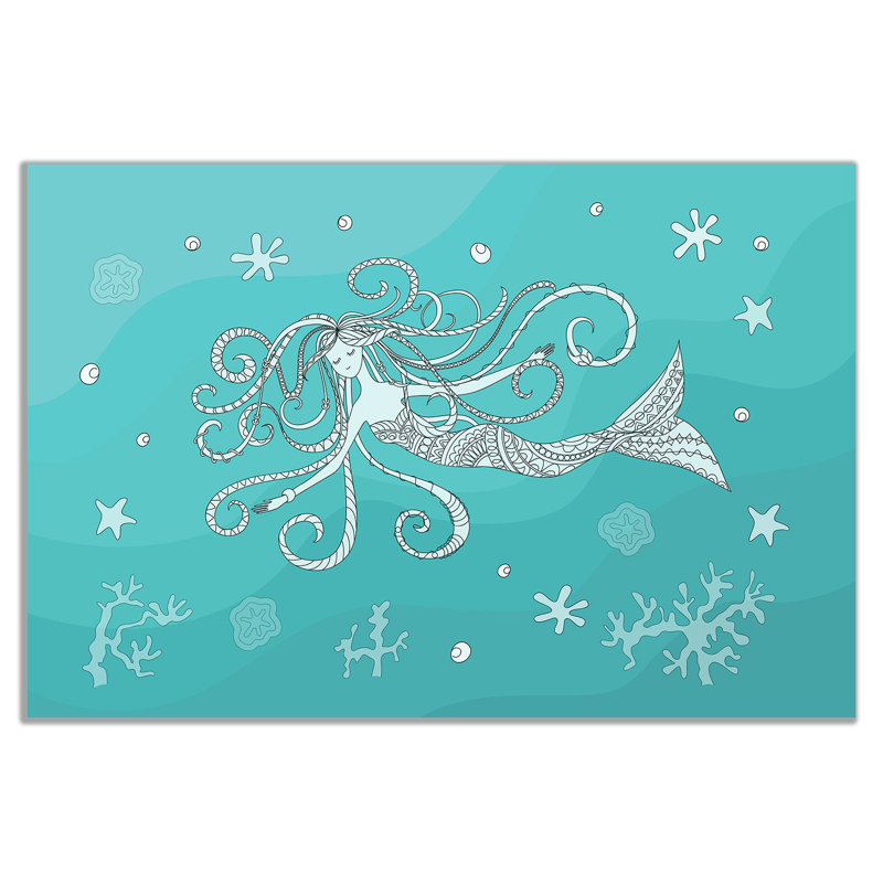 Mermaid - Wrapped Canvas Print, 61cm H x 91cm W