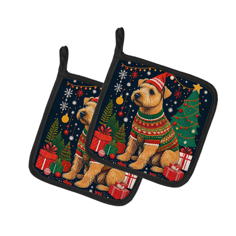 Paire de porte-casseroles Lakeland Terrier Christmas