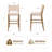 Jayden Kitchen Bar Stools with Backrest & Removable Cushion, Modern Solid Wood Bar Stool for Kitchen Island, Indoor Bar, Dining Room-1291545808-1291545809