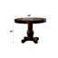 Table de salle à manger ronde traditionnelle Château de Ville de 122 cm (48 po) – Piètement sculpté à une seule colonne et quatre pieds, finition MDF brun foncé, style classique européen.