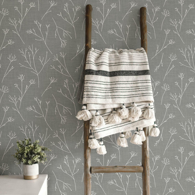 Rouleau de papier peint adhésif Alaze, Gris, L 16,5 po x l 20,5 po