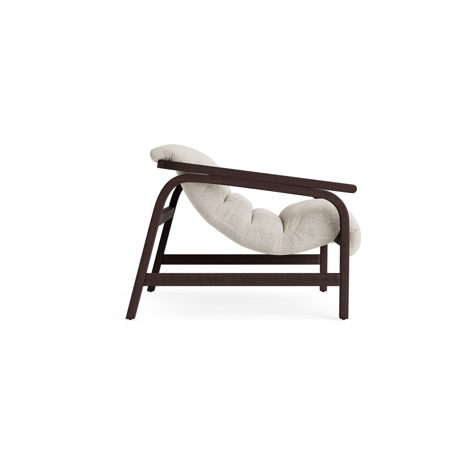 Cellire Chair, Dark Brown Wood/Java, Parchment Polyester