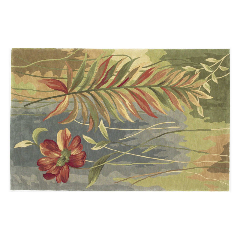 Tapis rond multicolore en laine 5 po