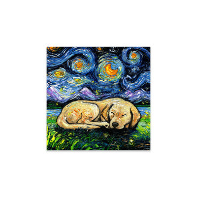 " Sleepy Yellow Labrador Night " by Aja Trier