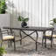 Table de salle à manger Enticing, l 70,18 po x P 34,47 po x H 28,00 po, table antique lustrée avec structure en fer, brun