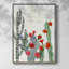 «Desert Christmas Cactus II», reproduction encadrée - bois massif