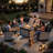 11-Piece Outdoor Patio Conversation Set With Propane Fire Pit Table, 7-Piece Wicker Sectional Sofa & Coffee Table, 2 Swivel Rocking Chairs & Side Table-1661335675