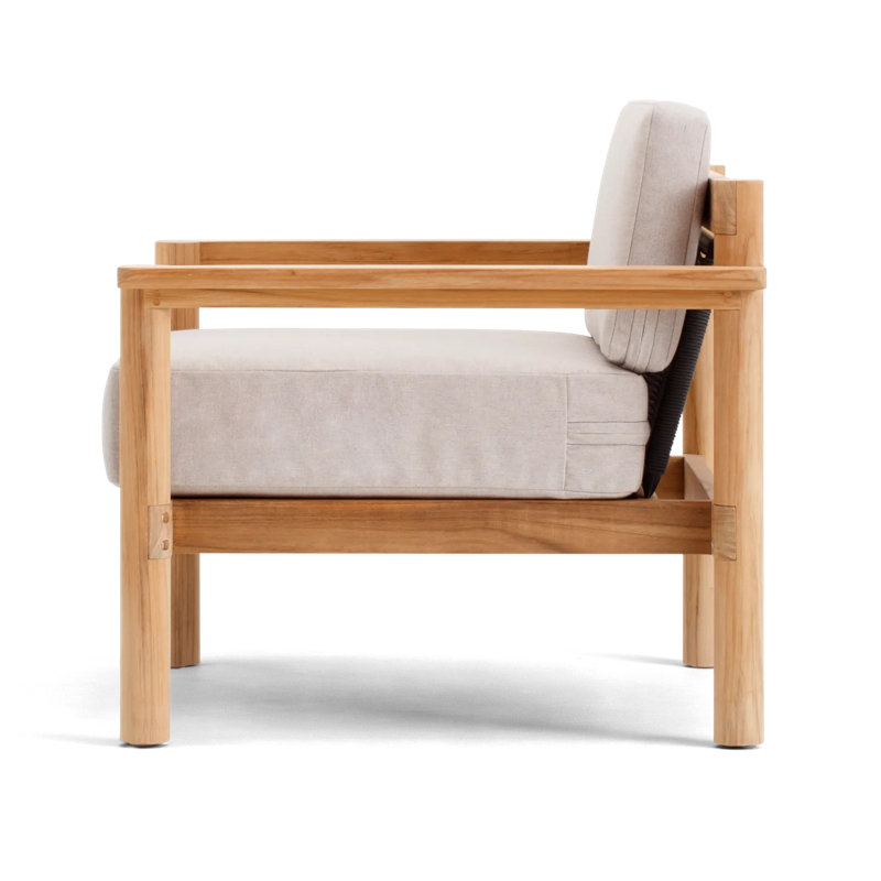 Haven Outdoor Teak Lounge Chair, Sunbrella Ashe
