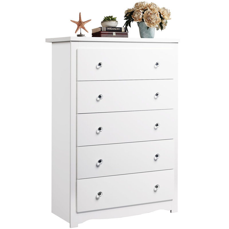 Commode 5 tiroirs blanche