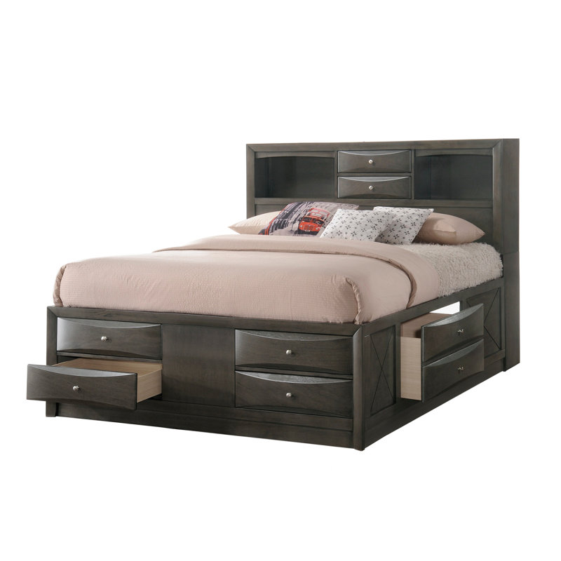Ensemble de chambre à coucher 3 pièces, Gris, Roi