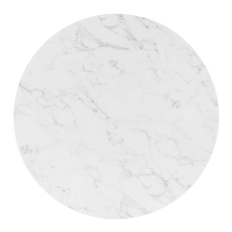 Table de salle à manger Zinque, l 39,5 po x L 39,5 po, Marbre blanc