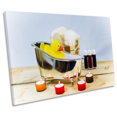 Rubber Duck Bubble Bath - Wrapped Canvas Print