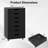 7-Drawer Chest Mobile File Cabinet Vertical Filing Organizer with Lockable Wheels Black-940776923