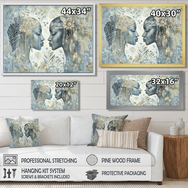 «Whispering Aura» de l'African American Art I, H 34 po x l 44 po, Toile tendue, Ne s’applique pas
