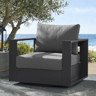 Fauteuil pivotant en aluminium gris anthracite Tahoe