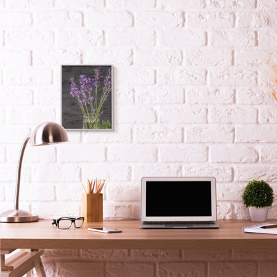 " Lavender Jar Purple Green Wood Texture Design " by Kim Allen