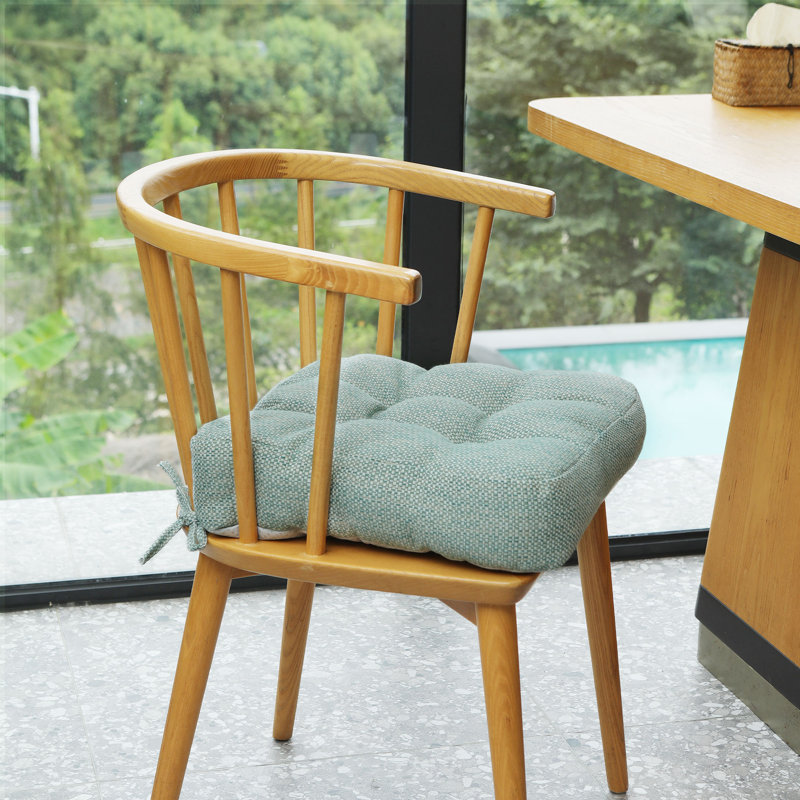 16.5-inch  Dining Chair Cushion, Green Polypropylene/Olefin