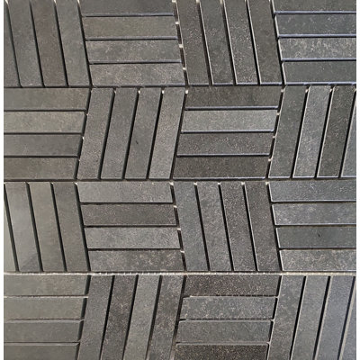 Carrelage mosaïque en marbre basalte poli
