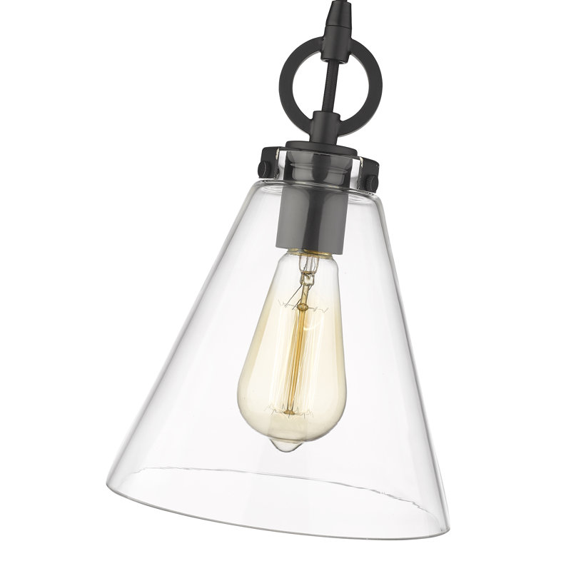 Luminaire suspendu 1 lumière Pays de Galles, Noir mat, H 121,5 po x l 8 po x P 8 po