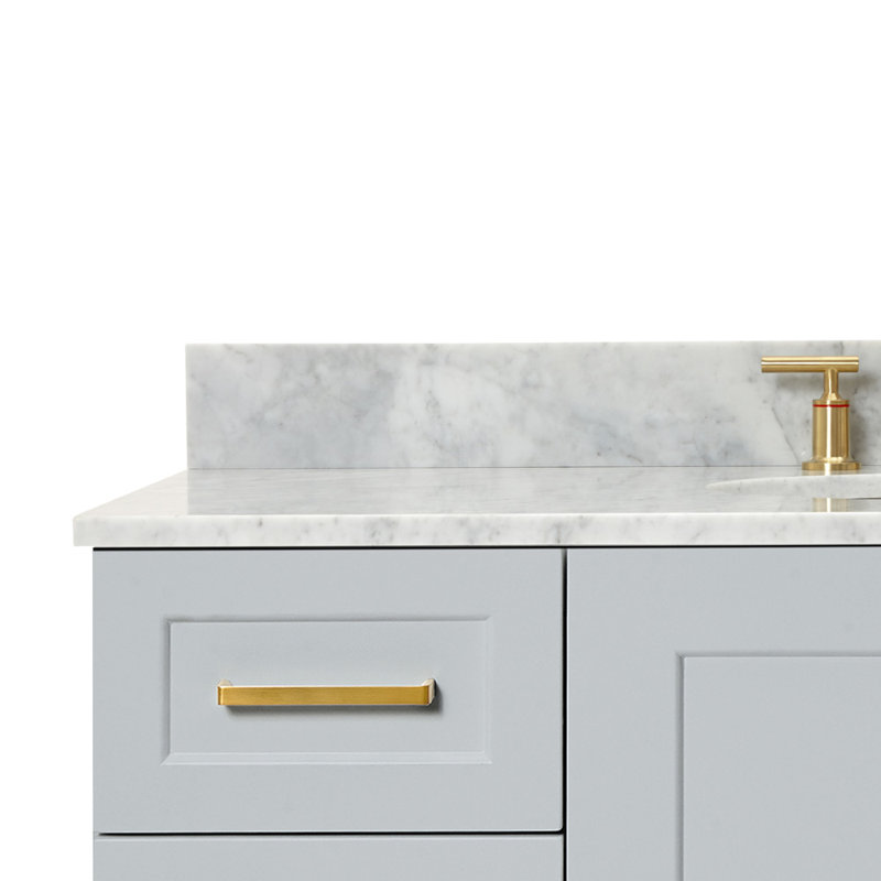 ARIEL TAYLOR 49 IN SINGLE RECTANGLE SINK VANITY, 54", Oval, Gray