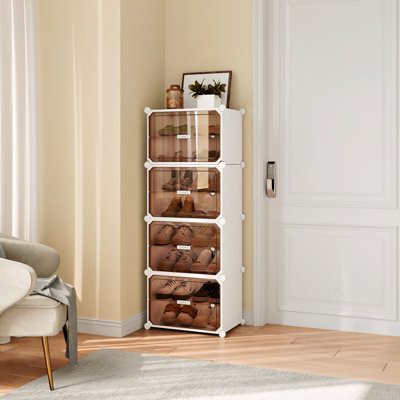 Shoe Rack,Expandable Multi-Functional Shoe Cabinet with Door