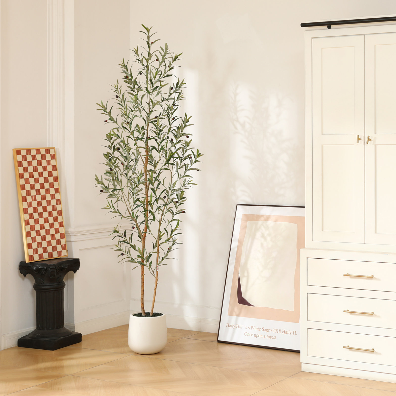 Adcock Olive Tree in Pot, 84" H x 28" W x 28" D