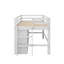 Lit mezzanine simple avec 4 tiroirs, sous l'armoire et les tablettes-72552267
