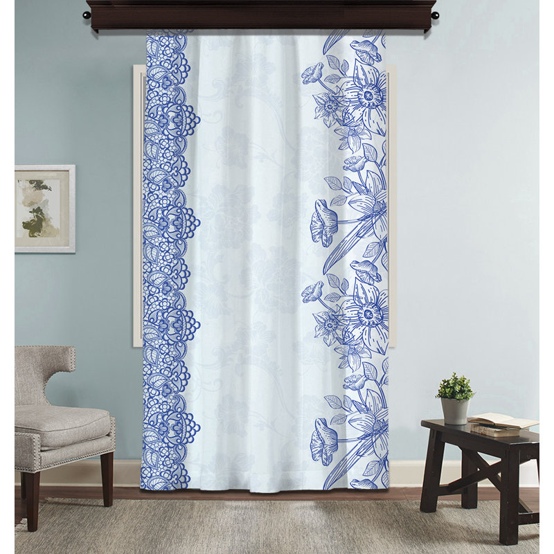Rideau en polyester Habib, Bleu