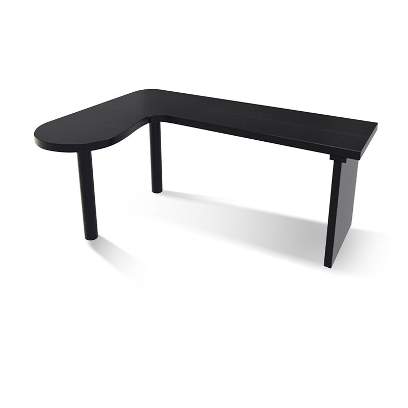 62.99" Black Rectangular Solid Wood desk, H 29,6 po x l 63 po x P 39,4 po, Retour à droite