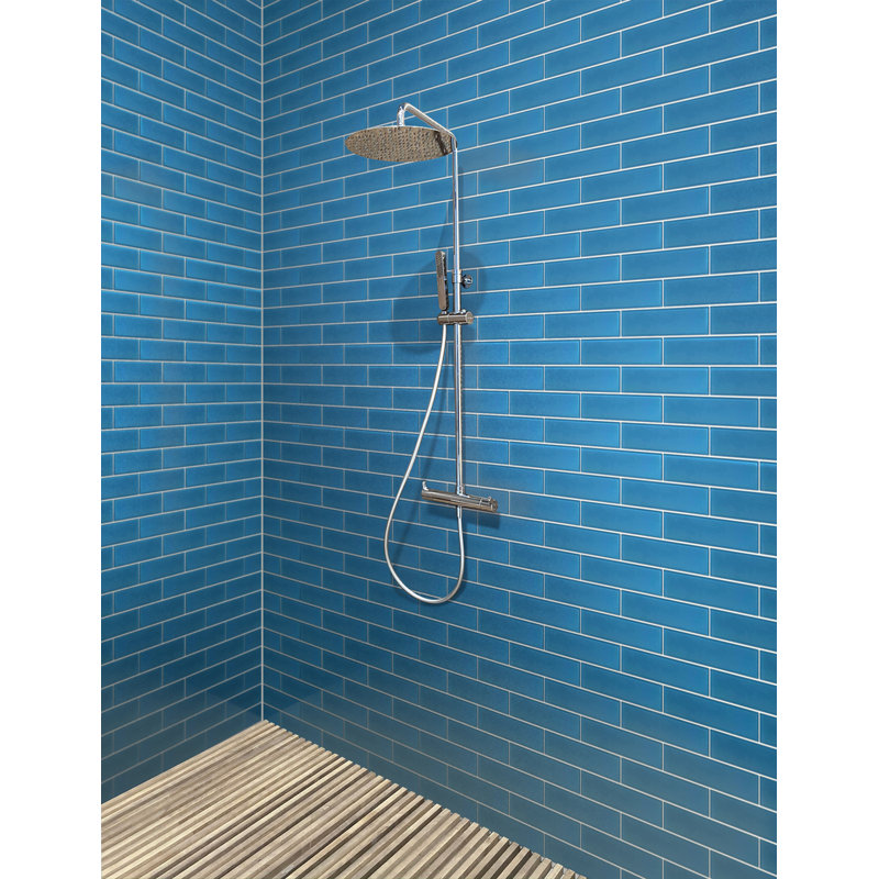 3"X 12" Matte Finished Glass Subway Tile, Light Blue